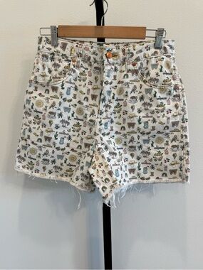Wrangler x Free People Donna Denim Short in Allover Whimsy Print Novelty Western